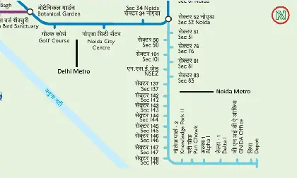 Noida Metro network map