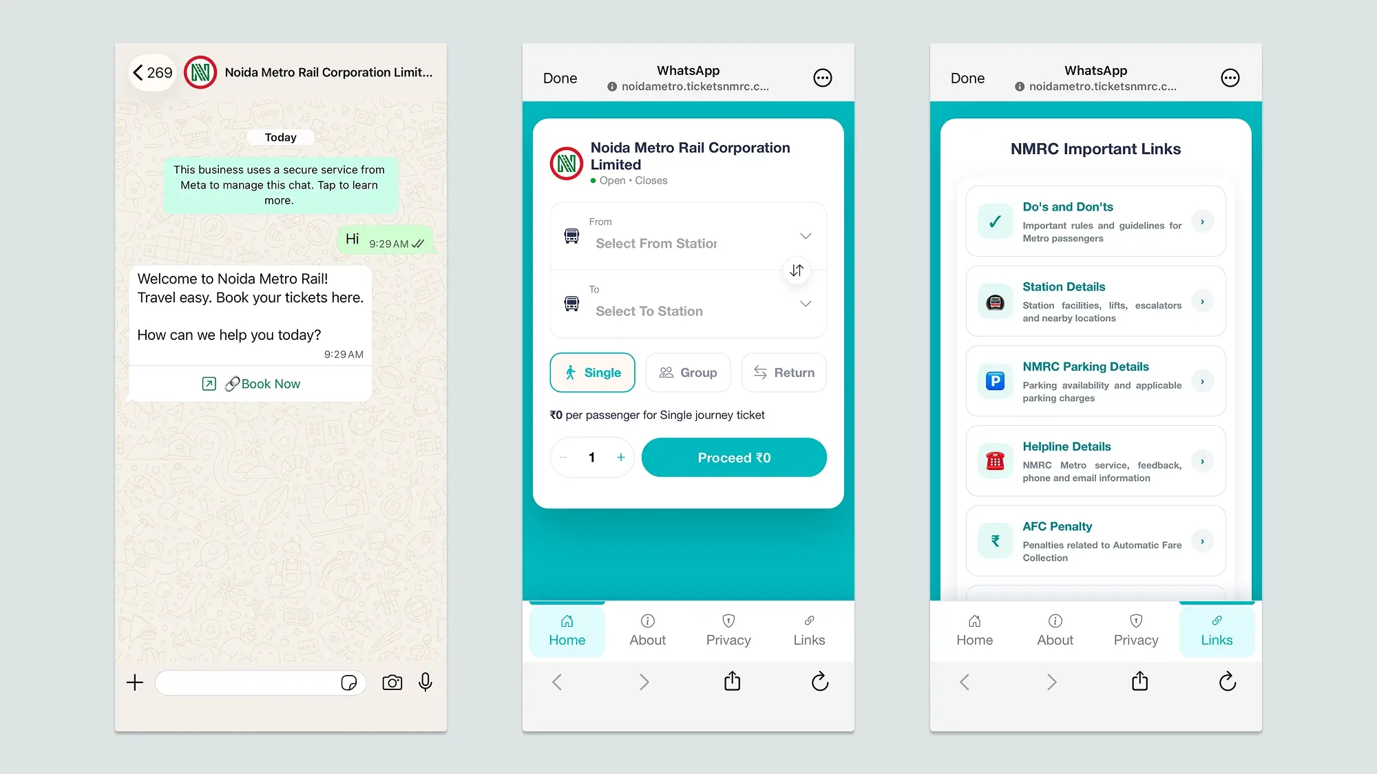 Official Noida Metro NMRC WhatsApp QR Ticket Booking Interface and SBI City1 NCMC Card Guide